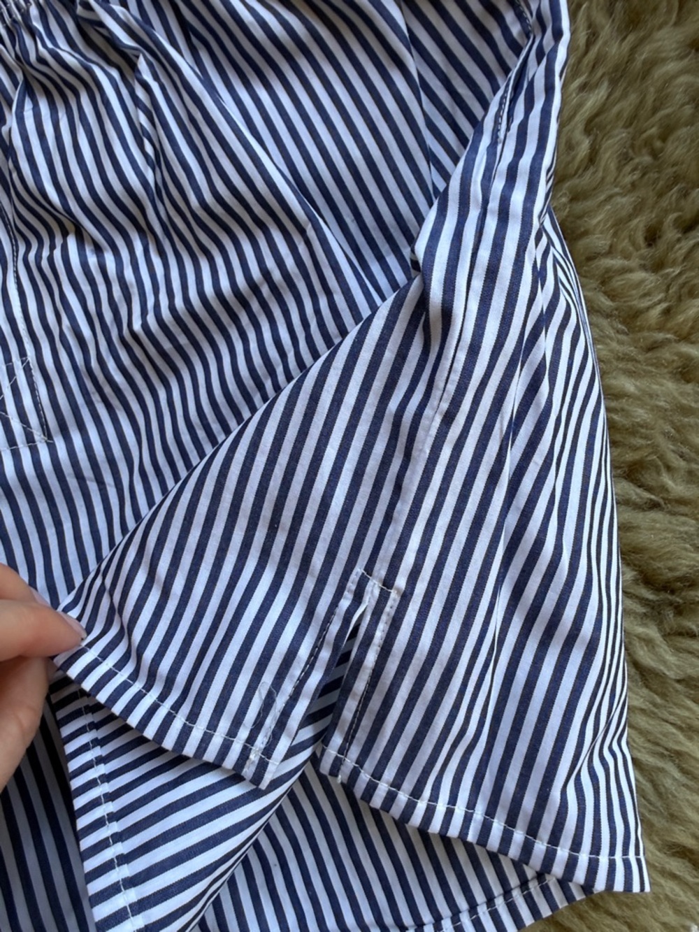 Donni Striped Blue and White Women's Casual Shorts - Picture 3 of 4